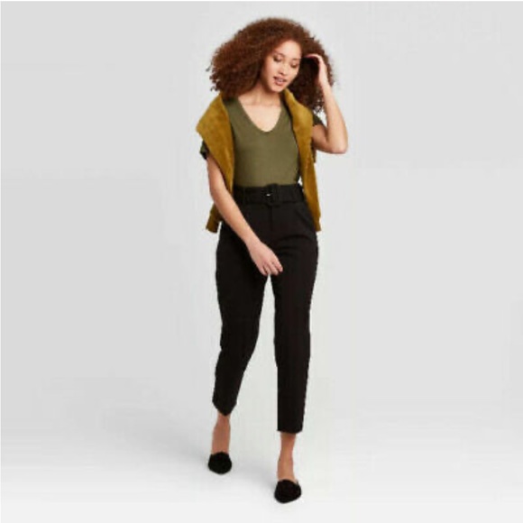 A New Day | Olive Green Scoop Neck Slim Fit Short-Sleeve T-Shirt | Size Small - Picture 7 of 11